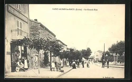 AK Saint-Alban-les-Eaux, La Grande Rue