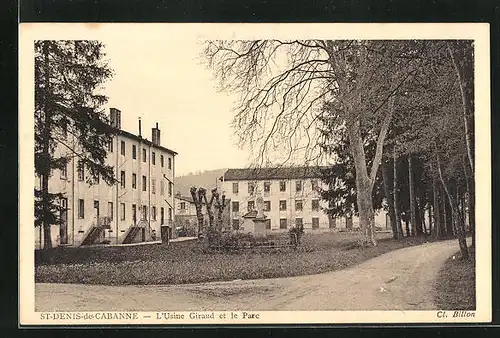 AK St-Denis-de-Cabanne, L`Usine Girand et le Parc