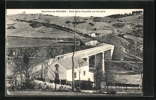 AK Roanne, Pont de la Vourdiat sur la Loire