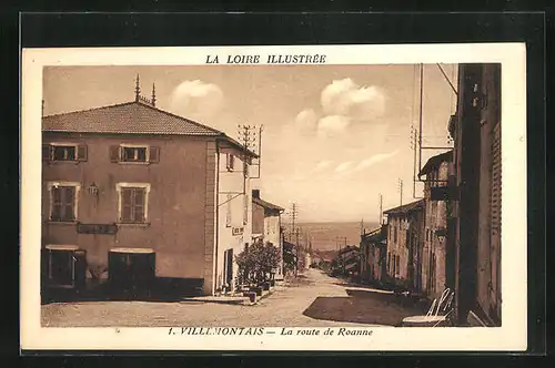 AK Villemontais, La route de Roanne, Strassenpartie