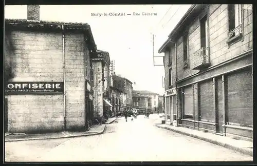 AK Sury-le-Comtal, Rue Grenette, Strassenpartie
