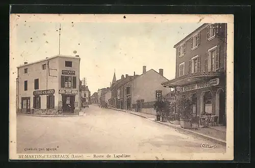 AK Saint-Martin-d`Estréaux, Route de Lapalisse, Strassenpartie