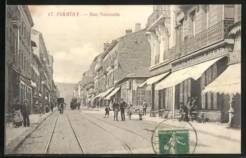 AK Firminy, Rue Nationale, Strassenpartie