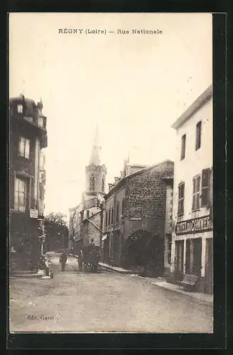 AK Règne, Rue Nationale, Strassenpartie