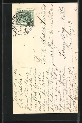 AK Junge Frau und besonderes Datum 11.12.1913