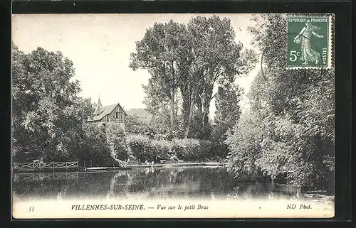 AK Villennes-sur-Seine, Vue sur le petit Bras