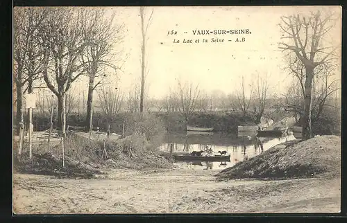 AK Vaux-sur-Seine, Le Lac et la Seine