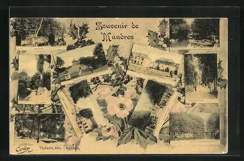 AK Mandres, zehn Ansichten des Ortes