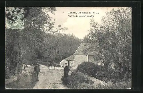 AK Cernay-la-Ville, Entrèe du grand Moulin