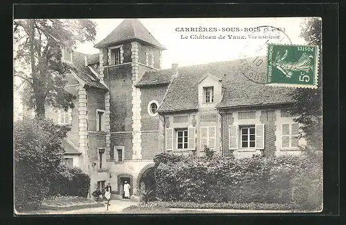 AK Carrières-sous-Bois, Le Château de Vaux, Vue intérieure