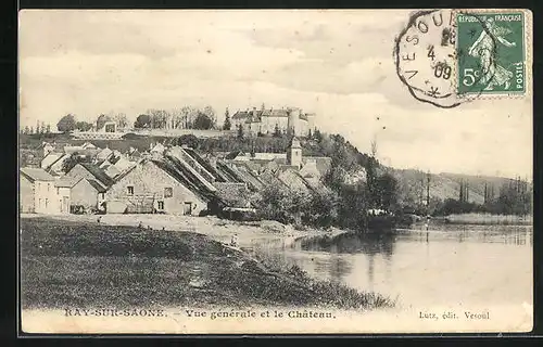 AK Ray-sur-Saone, Vue gènèrale et le Chateau