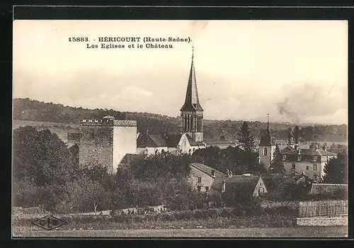 AK Hèricourt, Les Eglises et le Chateau