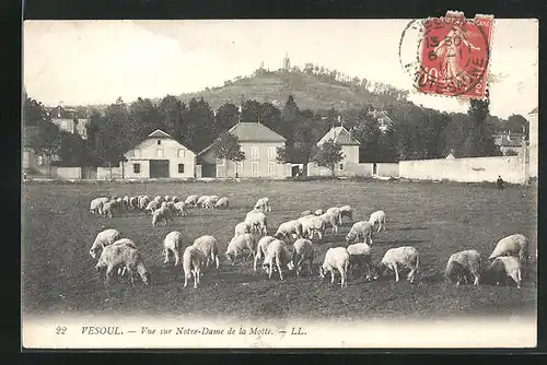 AK Vesoul, Vue sur Notre-Dame de la Motte