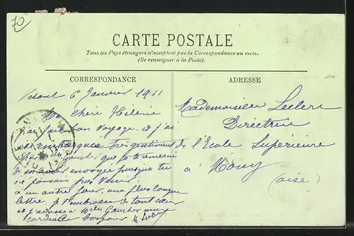 AK Vesoul, Vue sur Notre-Dame de la Motte