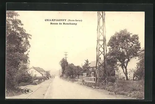 AK Champagney, Route de Ronchamp, Strassenpartie