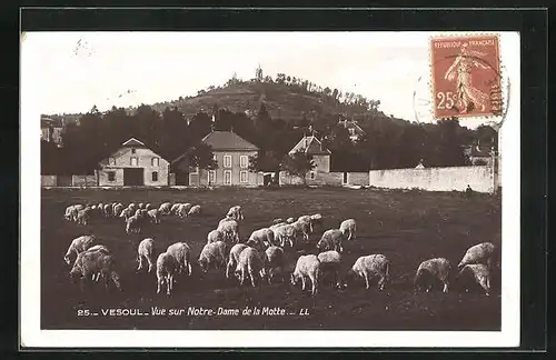 AK Vesoul, Vue sur Notre-Dame de la Motte