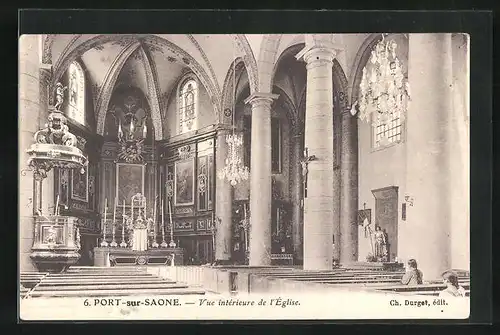 AK Port-sur-Saône, Vue intérieure de l`Église