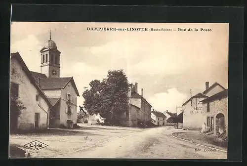 AK Dampierre-sur-Linotte, Rue de la Poste, Strassenpartie