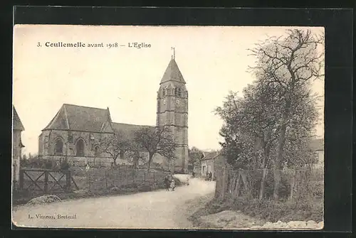 AK Coullemelle, L`Eglise avant 1918