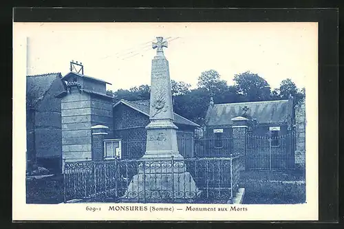 AK Monsures, Monument aux Morts