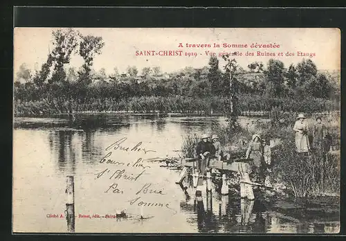 AK Saint-Christ, Vue générale des Ruines et des Etangs