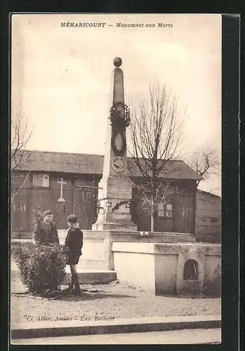 AK Méharicourt, Monument aux Morts