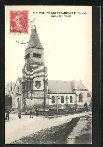 AK Thennes-Berteaucourt, Église de Thennes
