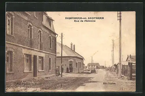 AK Dompierre-en-Santerre, Rue de Péronne