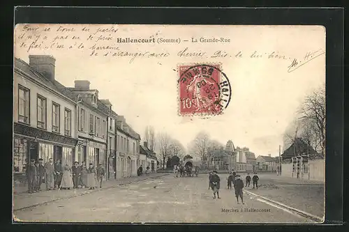 AK Hallencourt, La Grande-Rue