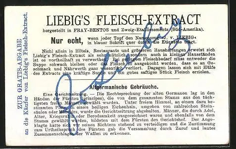 Sammelbild Liebig, Altgermanische Gebräuche, Eine Gerichtssitzung