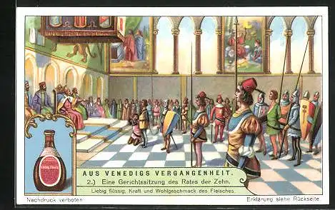 Sammelbild Liebig, Aus venedigs Vergangenheit, Eine Gerichtssitzung des Rates der Zehn