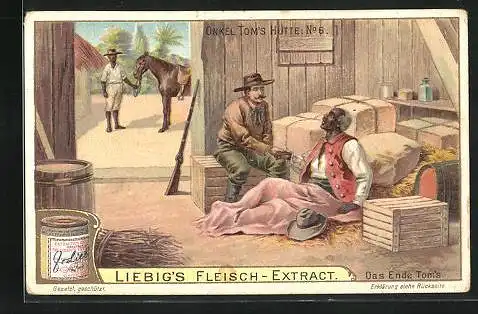 Sammelbild Liebig, Onkel Tom`s Hütte, 6., Das Ende Tom`s