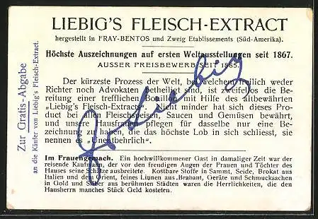 Sammelbild Liebig, Burgleben, Im Frauen-Gemach