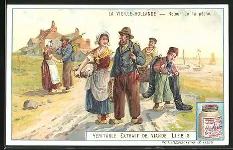 Sammelbild Liebig, Serie: La Vieille-Hollande, Retour de la peche