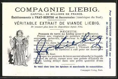 Sammelbild Liebig, Véritable Extrait de Viande, Mort d'Absalon, römische Zeichnung