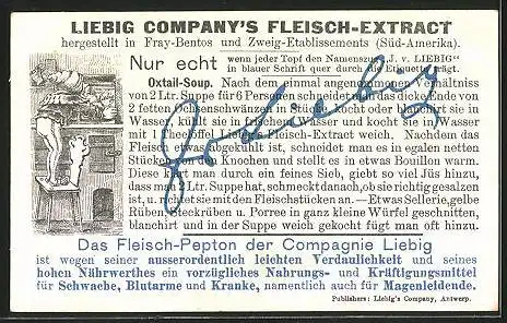 Sammelbild Liebig, Jäger mit Hunden vor der Jagd