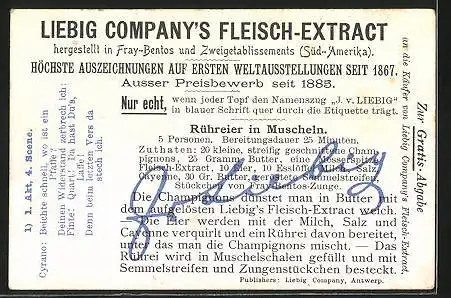 Sammelbild Liebig, Cyrano de Bergerac, Bild 1, 1. Act, 4. Scene