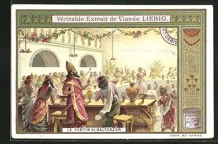 Sammelbild Liebig, Le Festin de Balthazar