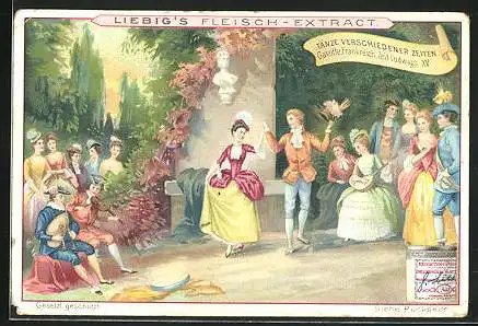 Sammelbild Liebig, Tänze verschiedener Zeiten, Gavotte, Frankreich