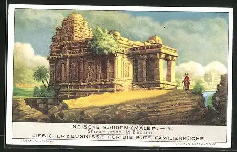 Sammelbild Liebig, Serie: Indische Baudenkmäler, Bild 4, Shiva-Tempel in Badami
