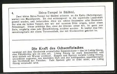 Sammelbild Liebig, Serie: Indische Baudenkmäler, Bild 4, Shiva-Tempel in Badami