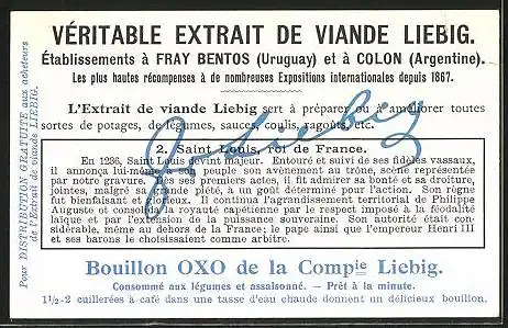 Sammelbild Liebig, Saint Louis, roi de France, 2.