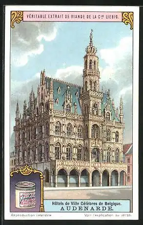 Sammelbild Liebig, Serie: Hotels de Ville Célébres de Belgique, Audenarde