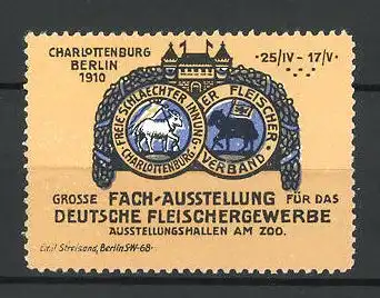 Reklamemarke Berlin, Grosse Fachausstellung für das deutsche Fleischergewerbe 1910