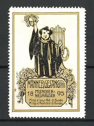 Reklamemarke Männer-Gesangsverein München-Neuhausen, gegr. 1895, Münchner Kindl