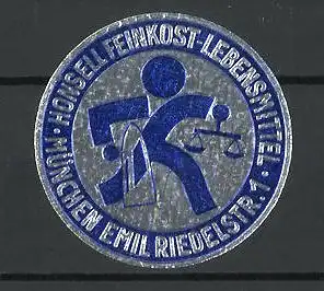 Präge-Reklamemarke Honsell Feinkost-Lebensmittel, Emil Riedelstr. 1, München, Firmenlogo