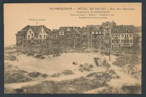 AK Duinberghen, Hotel du Soleil, Rue des Patriots
