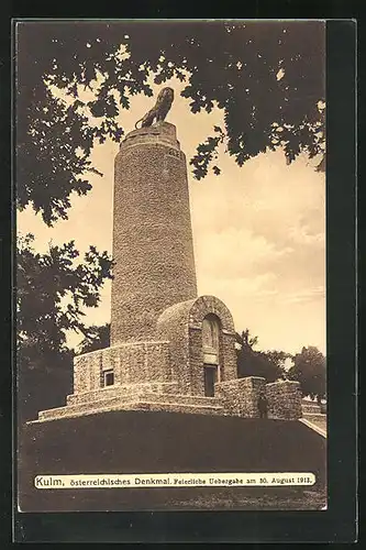 AK Kulm, Österreichisches Denkmal - feierliche Übergabe am 30. August 1913