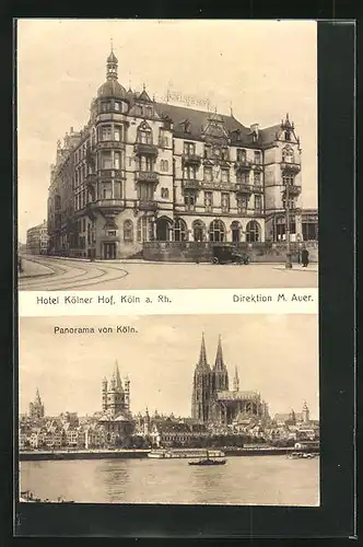 AK Köln, Hotel Kölner Hof, Panorama der Stadt