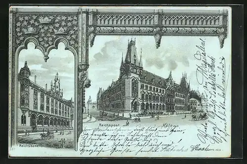 Mondschein-Lithographie Köln, Reichsbank und Reichspost
